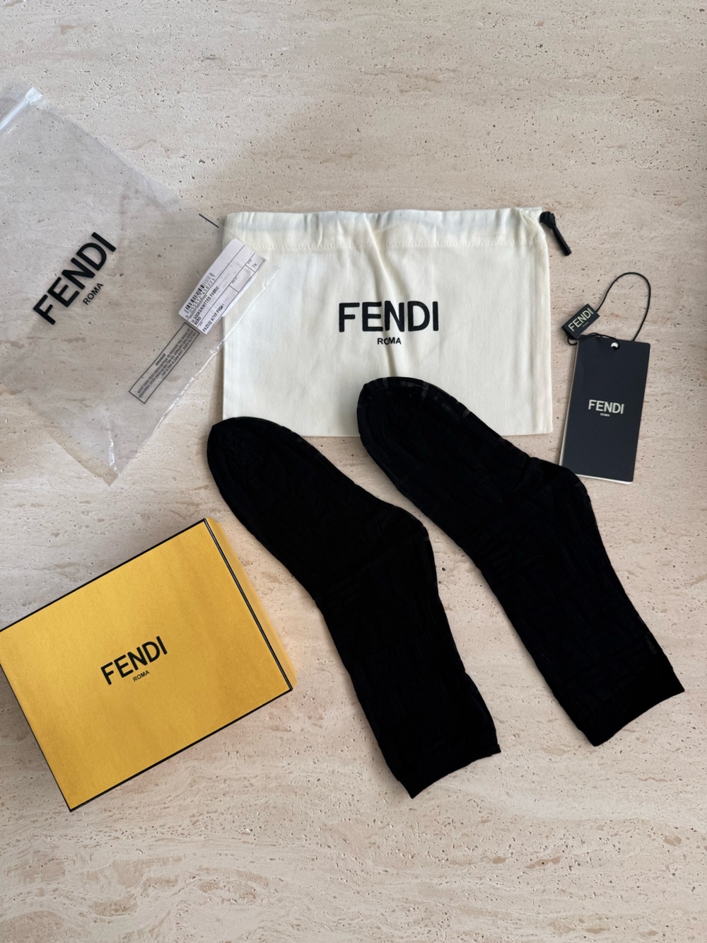 NWT FENDI  DOUBLE F LOGO CREW  SOCKS - Picture 8 of 12
